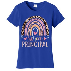 School Principal Rainbow Leopard Funny School Principal Women's T-Shirt