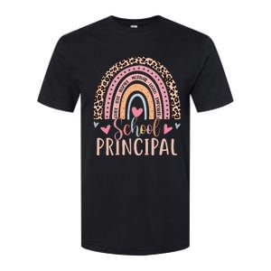 School Principal Rainbow Leopard Funny School Principal Softstyle CVC T-Shirt