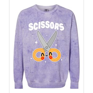 Scissors Paper Rock Halloween Costumes Group Family Colorblast Crewneck Sweatshirt