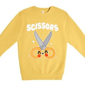 Scissors Paper Rock Halloween Costumes Group Family Premium Crewneck Sweatshirt