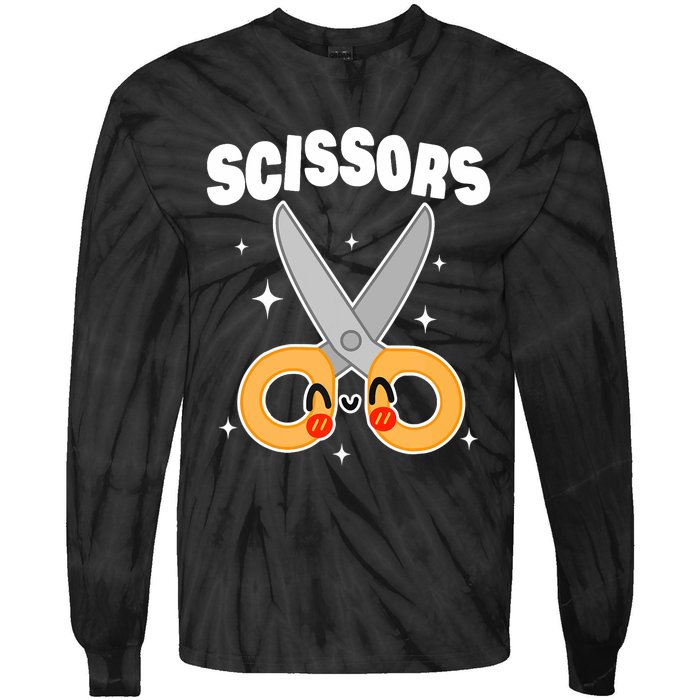 Scissors Paper Rock Halloween Costumes Group Family Tie-Dye Long Sleeve Shirt