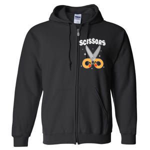 Scissors Paper Rock Halloween Costumes Group Family Full Zip Hoodie