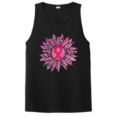 Sunflower Pink Ribbon Breast Cancer Awareness Warrior PosiCharge Competitor Tank