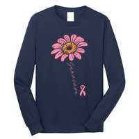 Sunflower Pink Ribbon Breast Cancer Survivor Awareness Long Sleeve Shirt