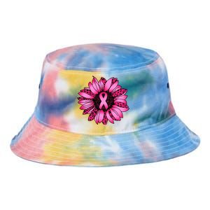 Sunflower Pink Ribbon Breast Cancer Awareness Tie Dye Newport Bucket Hat