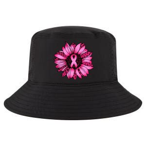 Sunflower Pink Ribbon Breast Cancer Awareness Cool Comfort Performance Bucket Hat