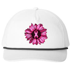 Sunflower Pink Ribbon Breast Cancer Awareness Snapback Five-Panel Rope Hat