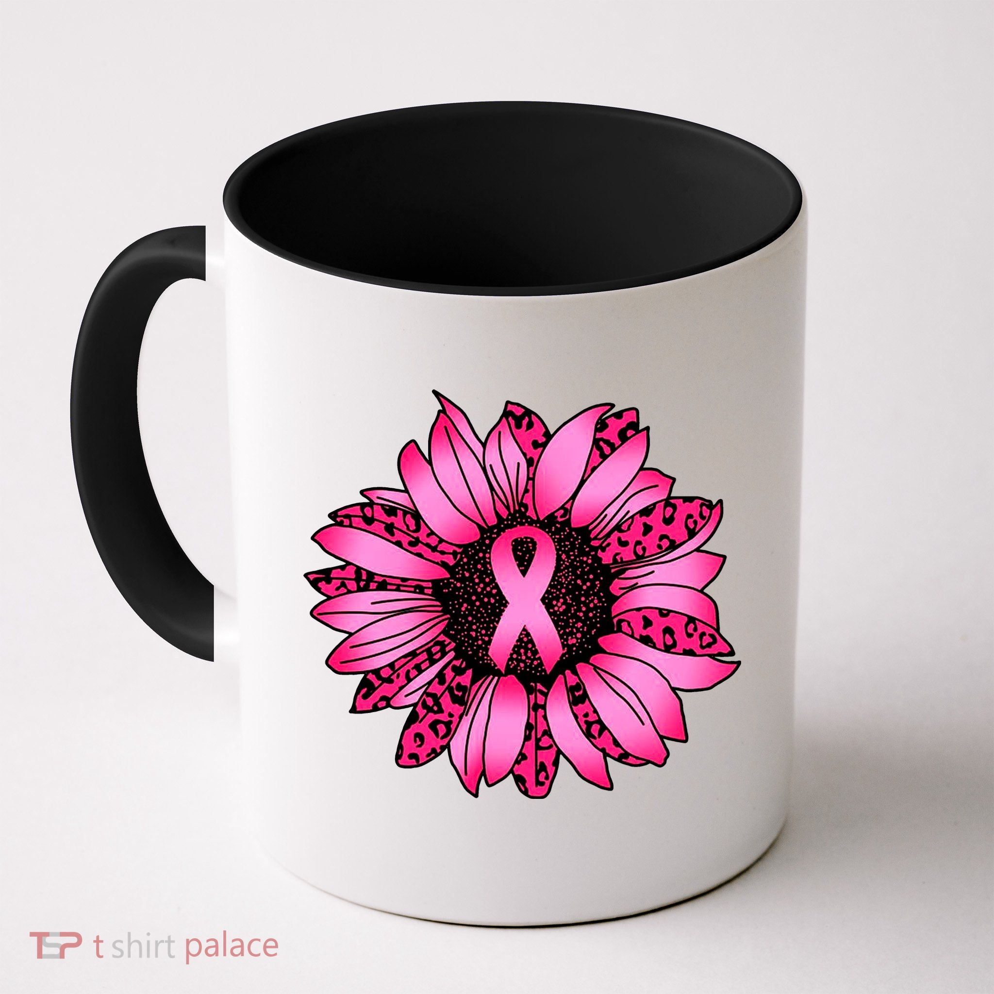 Sunflower Pink Ribbon Breast Cancer Awareness Mug