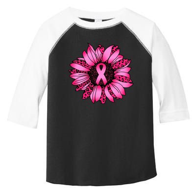 Sunflower Pink Ribbon Breast Cancer Awareness Toddler Fine Jersey T-Shirt