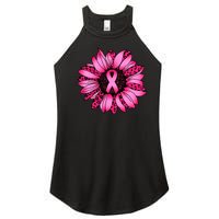 Sunflower Pink Ribbon Breast Cancer Awareness Women’s Perfect Tri Rocker Tank