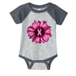 Sunflower Pink Ribbon Breast Cancer Awareness Infant Baby Jersey Bodysuit