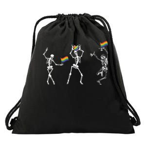 Skeleton Pride Rainbow Lgbtq Funny Pride. Drawstring Bag