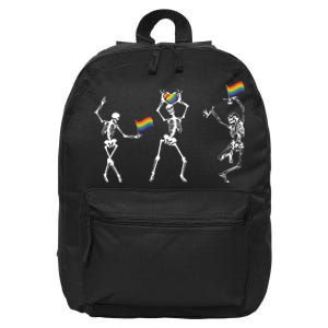 Skeleton Pride Rainbow Lgbtq Funny Pride. 16 in Basic Backpack