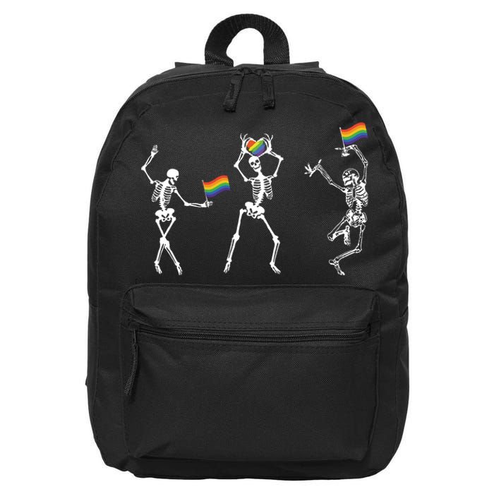 Skeleton Pride Rainbow Lgbtq Funny Pride. 16 in Basic Backpack