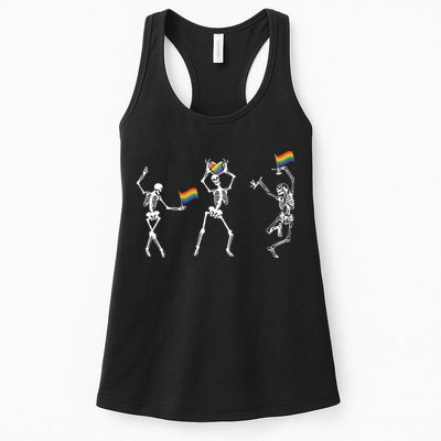 Skeleton Pride Rainbow Lgbtq Funny Pride. Womens Tank Top
