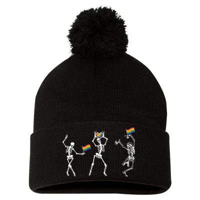 Skeleton Pride Rainbow Lgbtq Funny Pride. Pom Pom 12in Knit Beanie