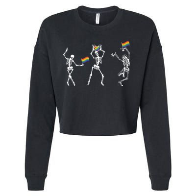 Skeleton Pride Rainbow Lgbtq Funny Pride. Cropped Pullover Crew