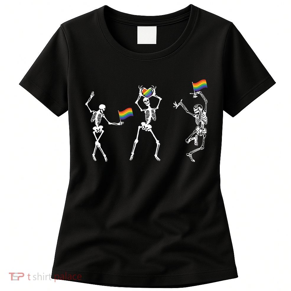 Skeleton Pride Rainbow Lgbtq Funny Pride. Womens T-Shirt