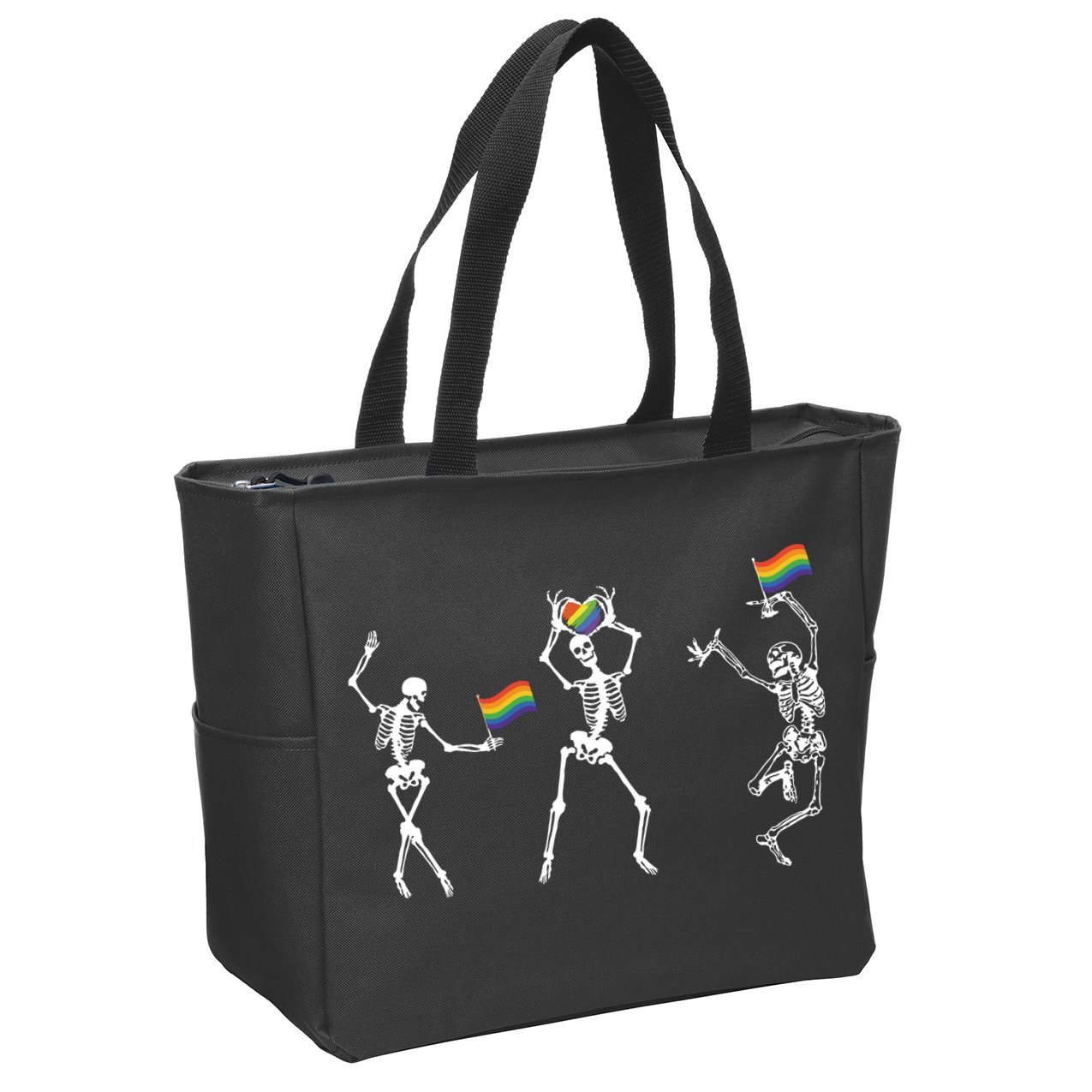 Skeleton Pride Rainbow Lgbtq Funny Pride. Zip Tote Bag