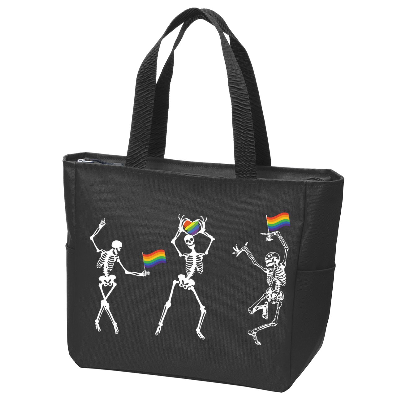 Skeleton Pride Rainbow Lgbtq Funny Pride. Zip Tote Bag