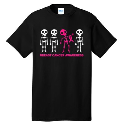 Skeleton Pink Ribbon Breast Cancer Awareness Halloween Boys Tall T-Shirt