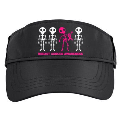Skeleton Pink Ribbon Breast Cancer Awareness Halloween Boys Adult Drive Performance Visor