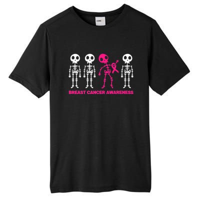 Skeleton Pink Ribbon Breast Cancer Awareness Halloween Boys Tall Fusion ChromaSoft Performance T-Shirt