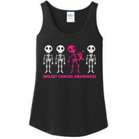 Skeleton Pink Ribbon Breast Cancer Awareness Halloween Boys Ladies Essential Tank