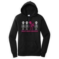 Skeleton Pink Ribbon Breast Cancer Awareness Halloween Boys Women's Pullover Hoodie