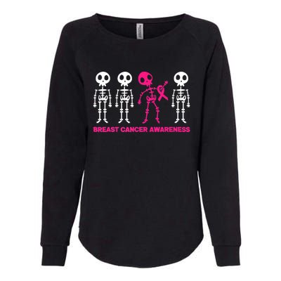 Skeleton Pink Ribbon Breast Cancer Awareness Halloween Boys Womens California Wash Sweatshirt