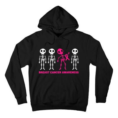 Skeleton Pink Ribbon Breast Cancer Awareness Halloween Boys Tall Hoodie