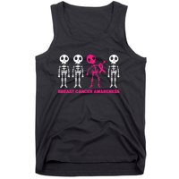 Skeleton Pink Ribbon Breast Cancer Awareness Halloween Boys Tank Top