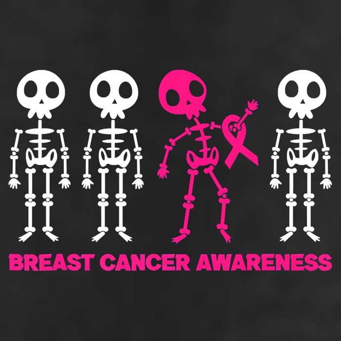 Skeleton Pink Ribbon Breast Cancer Awareness Halloween Boys Golf Towel