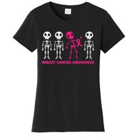 Skeleton Pink Ribbon Breast Cancer Awareness Halloween Boys Women's T-Shirt