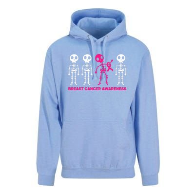 Skeleton Pink Ribbon Breast Cancer Awareness Halloween Boys Unisex Surf Hoodie