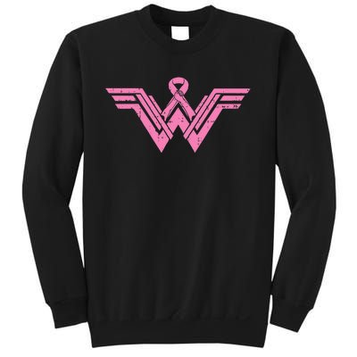 Superhero Pink Ribbon Breast Cancer Awareness Mom Wife Gift Sweatshirt