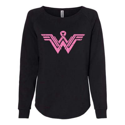 Superhero Pink Ribbon Breast Cancer Awareness Mom Wife Gift Womens California Wash Sweatshirt