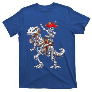 Skeleton Pirate Riding Skeleton Dinosaur Halloween Costume T-Shirt