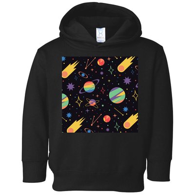 Space Planets Rainbow Galaxy Patterns Toddler Hoodie