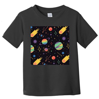 Space Planets Rainbow Galaxy Patterns Toddler T-Shirt