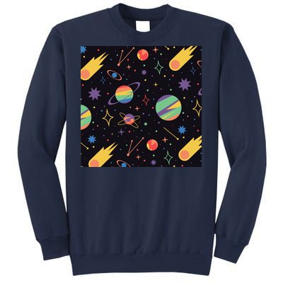 Space Planets Rainbow Galaxy Patterns Sweatshirt