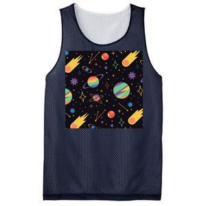 Space Planets Rainbow Galaxy Patterns Mesh Reversible Basketball Jersey Tank