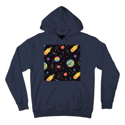 Space Planets Rainbow Galaxy Patterns Tall Hoodie