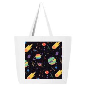 Space Planets Rainbow Galaxy Patterns 25L Jumbo Tote