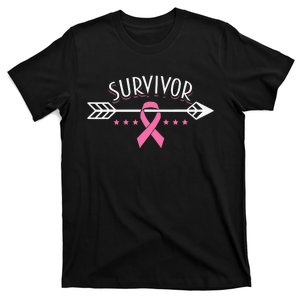 Survivor Pink Ribbon Breast Cancer Awareness Arrow T-Shirt