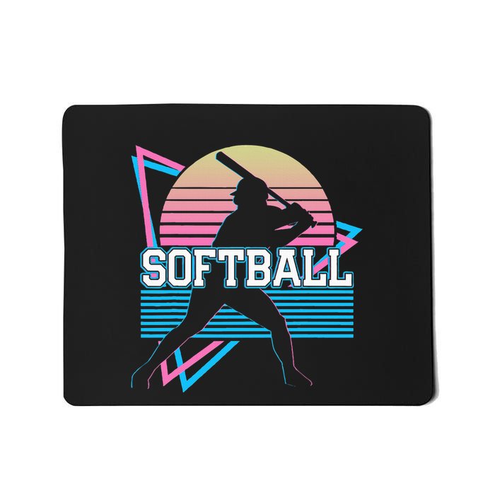 Softball Player Retro Mousepad