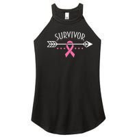 Survivor Pink Ribbon Breast Cancer Awareness Arrow Women's Perfect Tri Rocker Tank