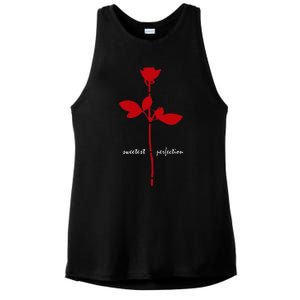 Sweetest Perfection Red And White Design Ladies PosiCharge Tri-Blend Wicking Tank