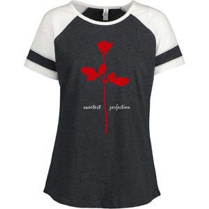 Sweetest Perfection Red And White Design Enza Ladies Jersey Colorblock Tee