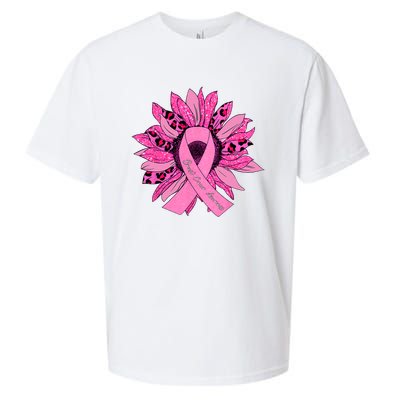 Sunflower Pink Ribbon Breast Cancer Awareness Cancer Warrior Sueded Cloud Jersey T-Shirt